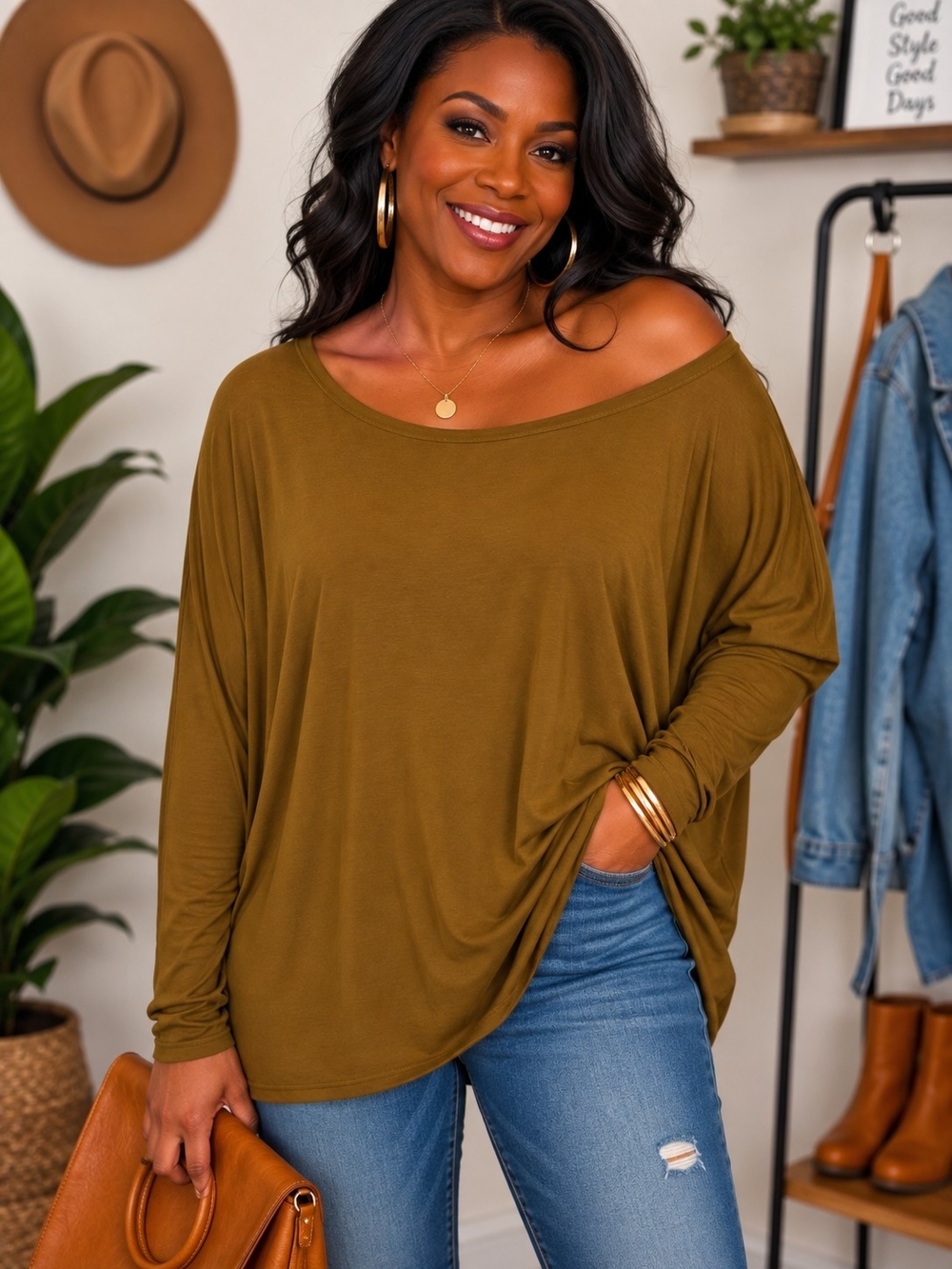 A142. Piko Bamboo Spandex Long Sleeve Top